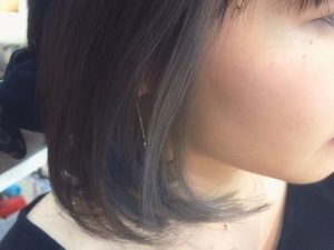 ◆黒っぽグレー×ホワイトブルーのインナーカラー◆