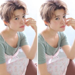 分け目で変わるショートヘアの魅力(*^-^*)
